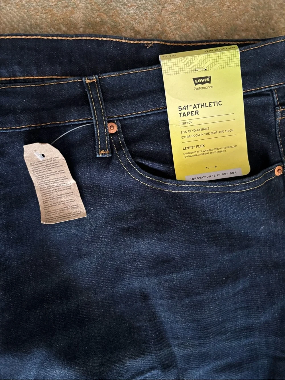 Levi’s 541 Athletic Taper Jeans Men’s 48x36 Dark Wash Stretch Big Tall NWT